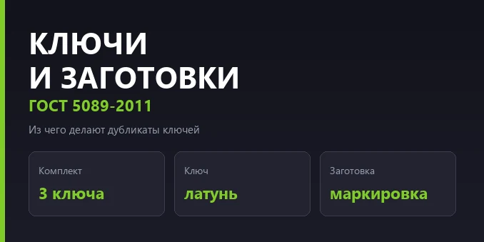 Ключи и заготовки по ГОСТ 5089-2011 — иллюстрация