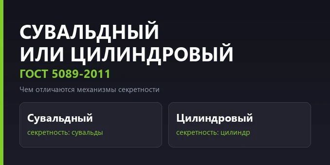 Чем отличается сувальдный замок от цилиндрового — иллюстрация